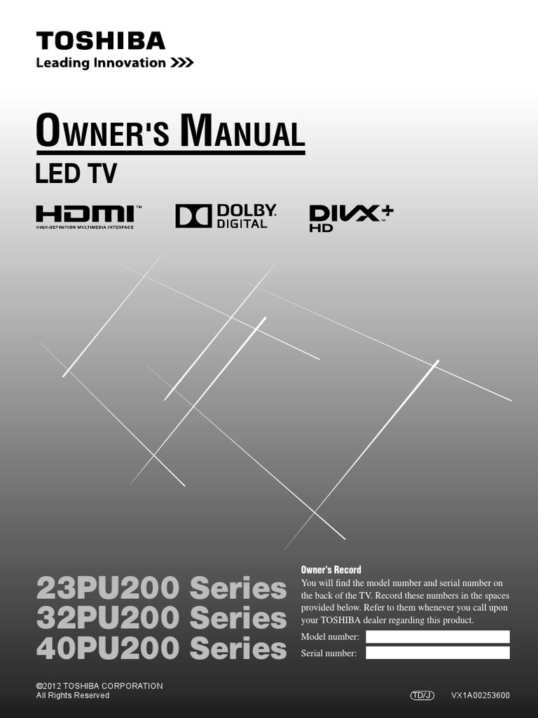 Toshiba Pu 0 Ze User Manual Pdf Hdmi Film And Video Technology