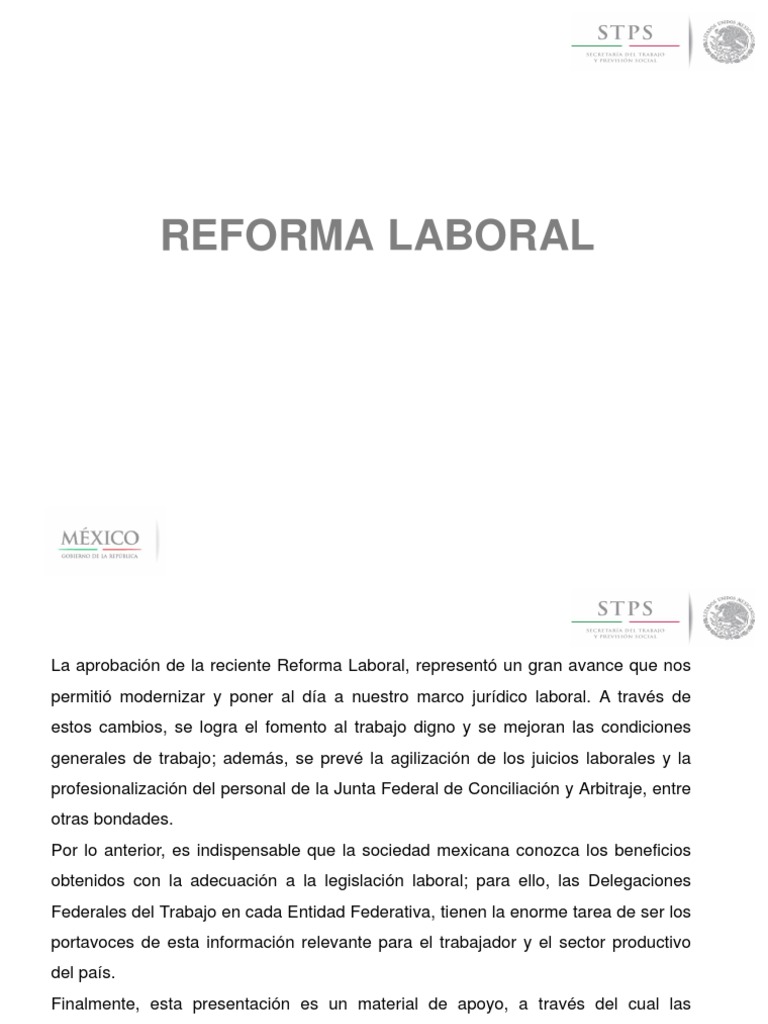 Beneficios de la Reforma Laboral 2023 | PDF