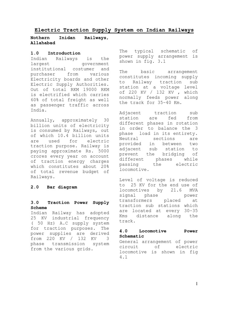 Electric Traction Supply System On Indian Railways | PDF | Rail ...