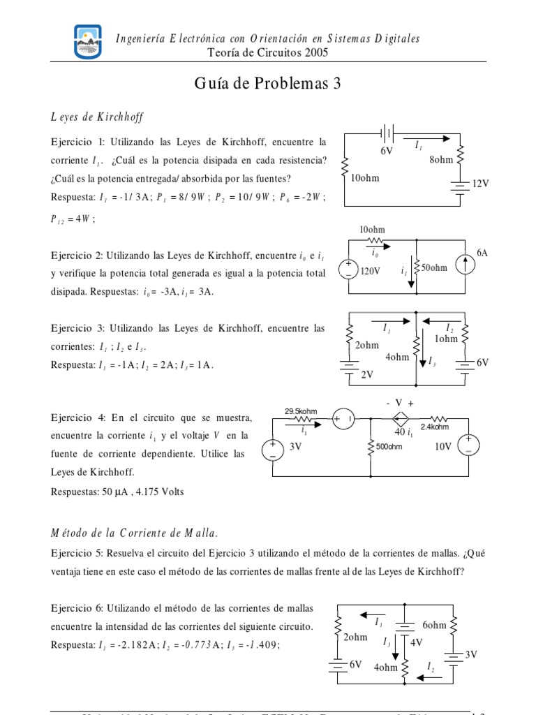 EJERCICIOS KIRCHHOFF Resistencia eléctrica y