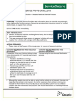 Seasonal Vehicle Override Process