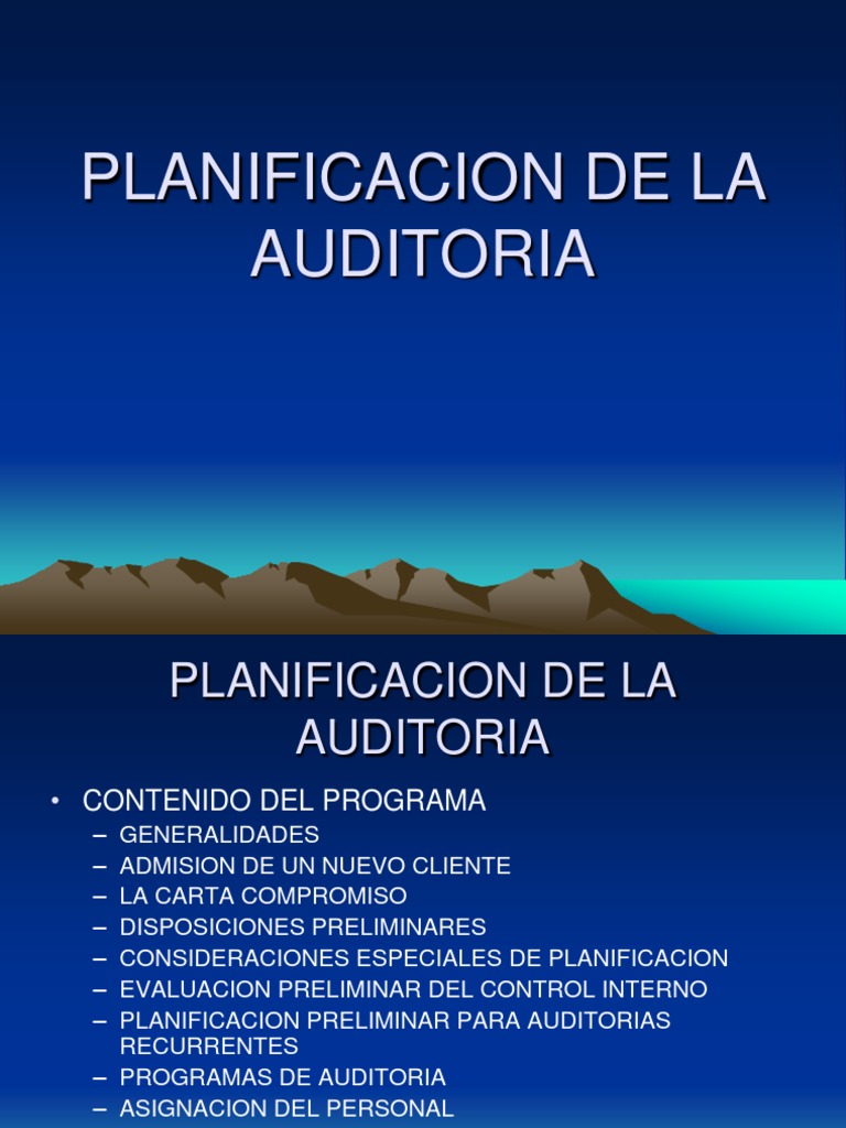 Planificacion de La Auditoria | PDF | Contralor | Contabilidad