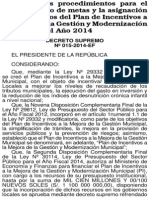 Decreto Supremo N 015 2014 EF PI