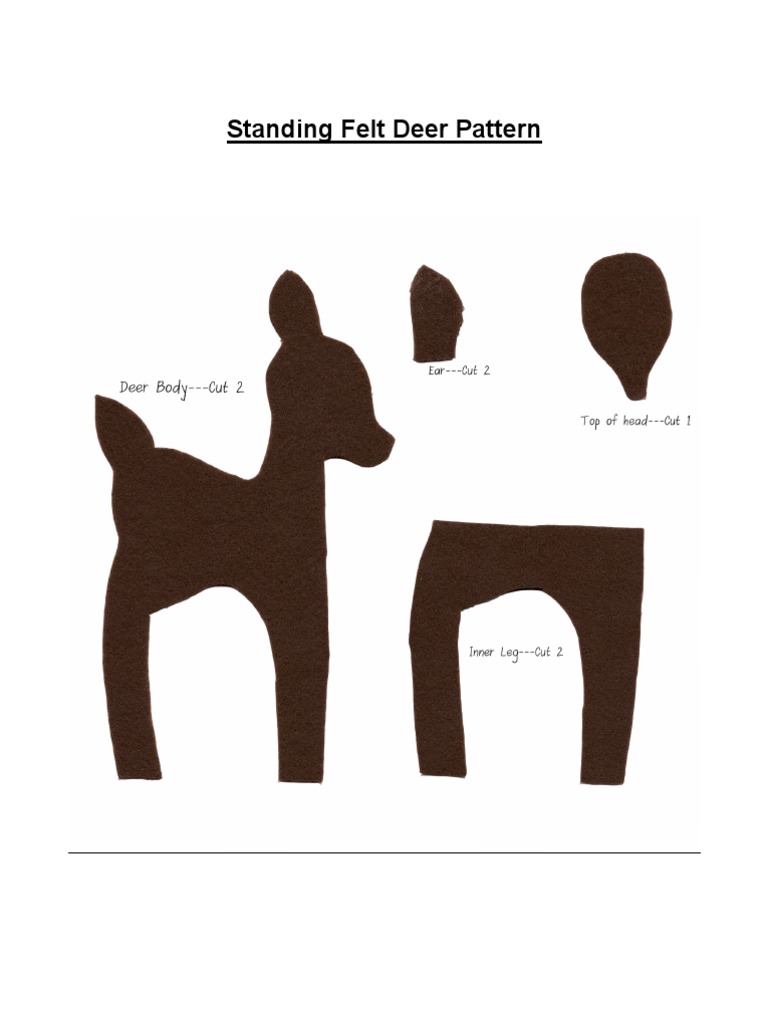 Standing Felt Deer Pattern