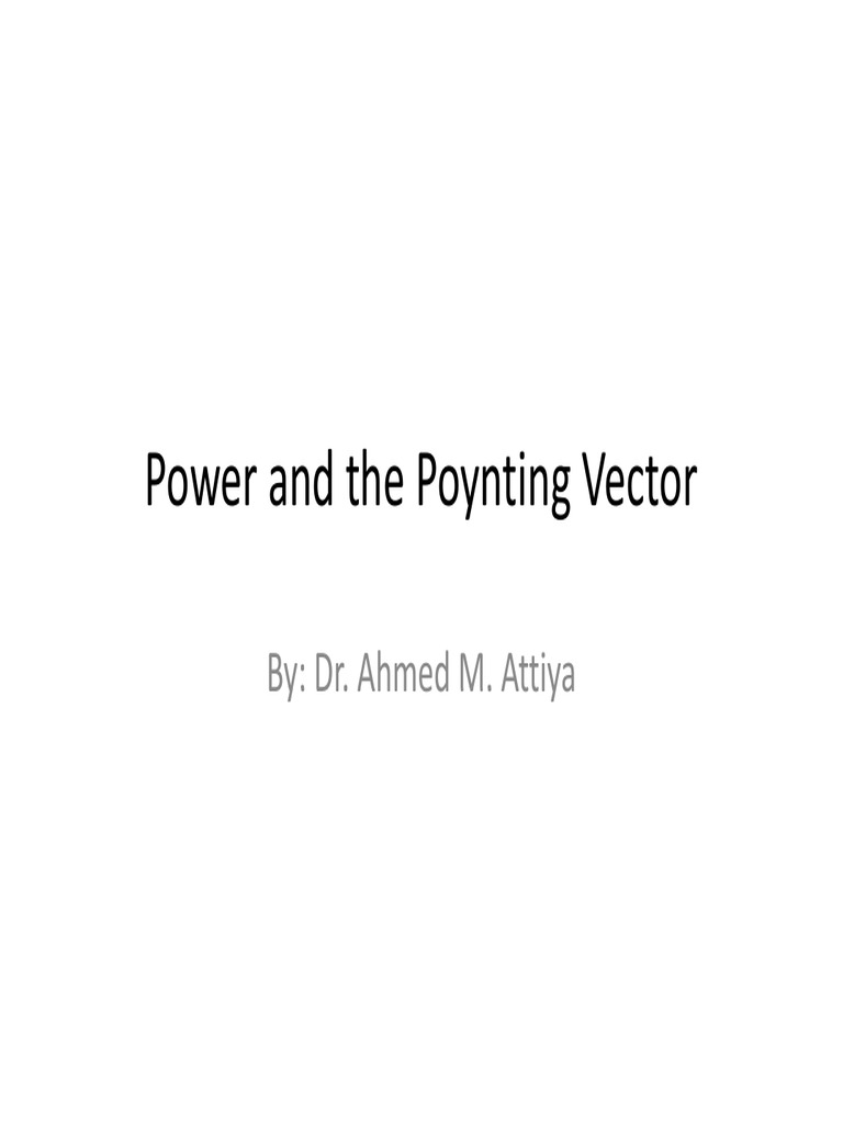 Power and The Poynting Vector | PDF