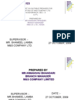 Confidential No:123: Date:-27 OCTOBER, 2009 Supervisor: - Mr. Shameel Lamba M&S Company LTD