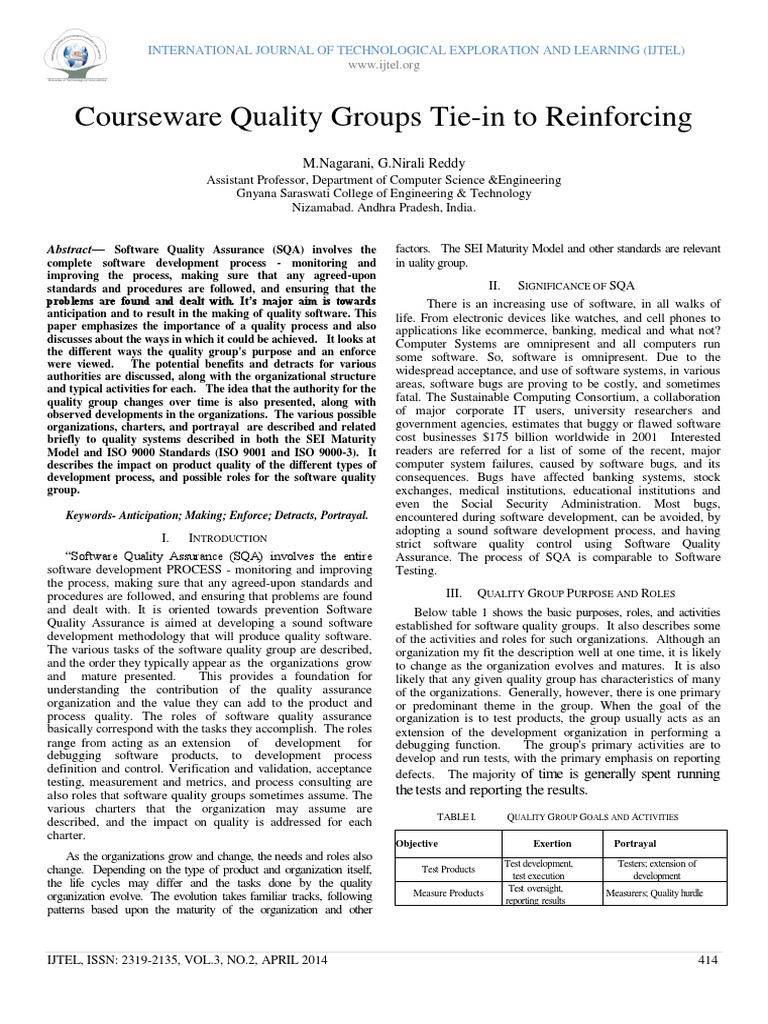 Courseware Quality Groups Tie-In To Reinforcing | PDF | Software ...
