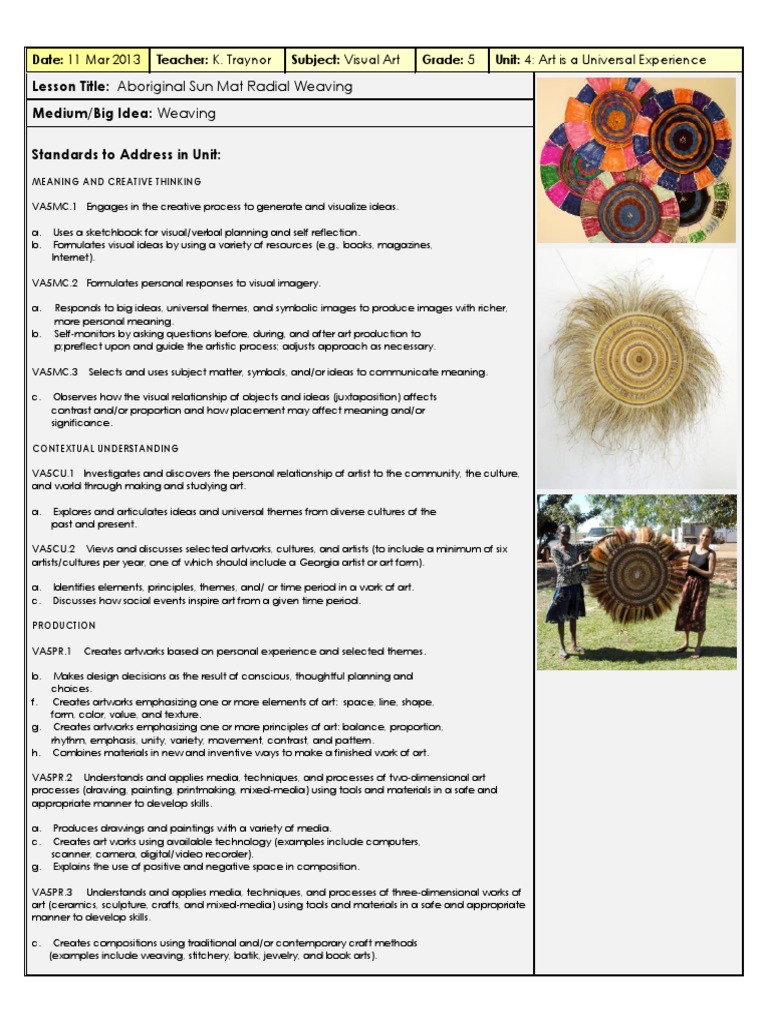 5 TH Aboriginal Weaving LP PDF Weaving Composition (Visual Arts)