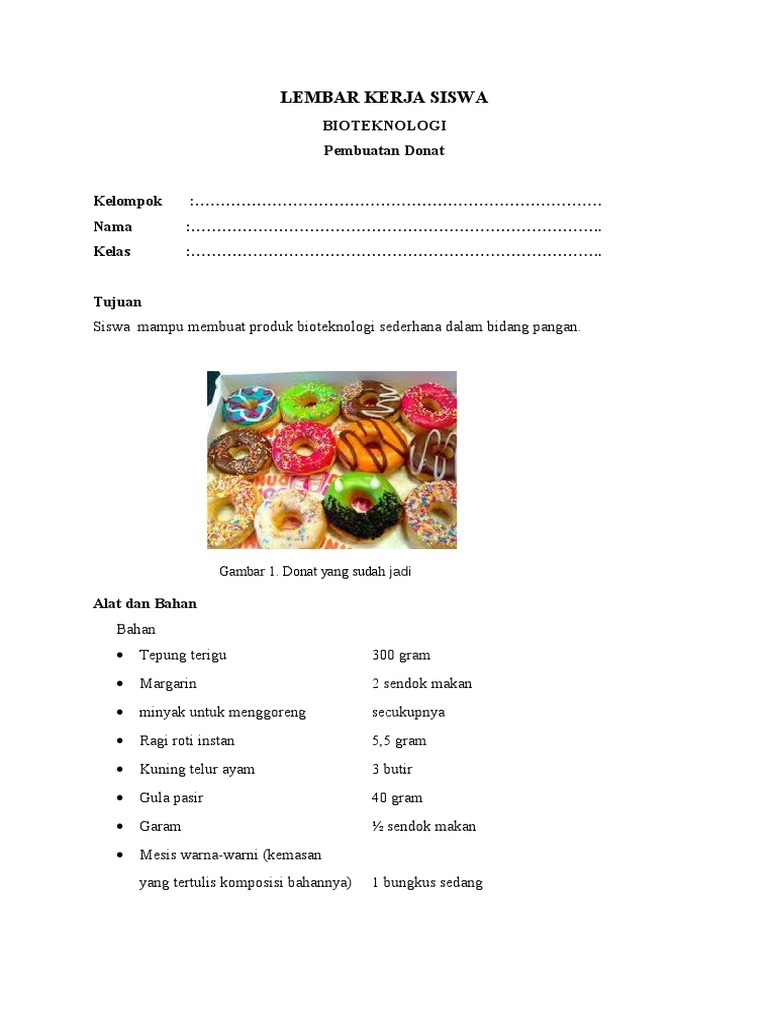 Lembar Kerja Siswa Donat