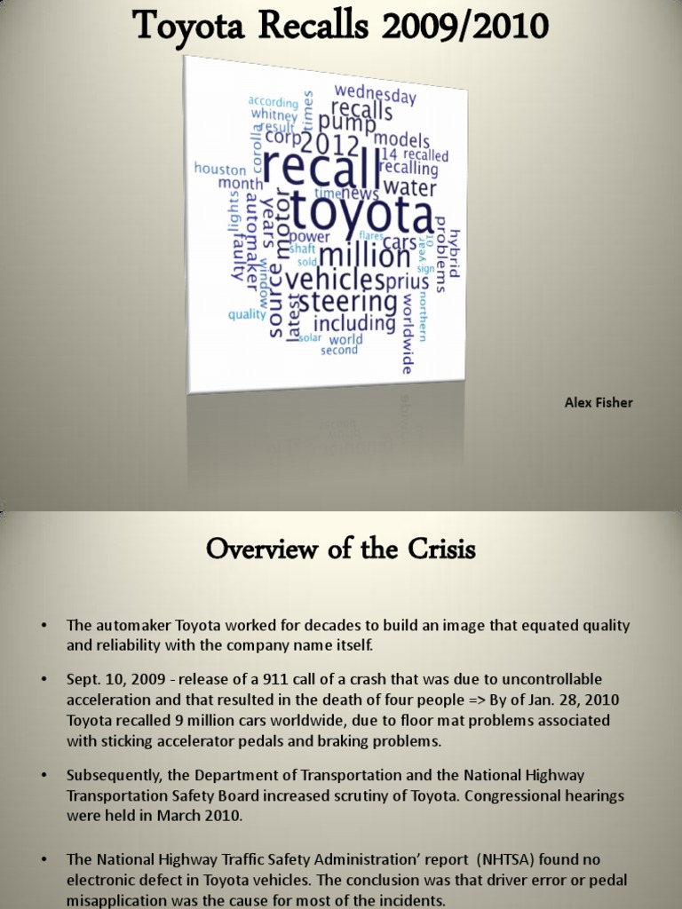 RA Edits - Toyota Crisis Final Presentation | PDF | Toyota | Automobiles