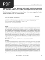 1205 Lípidios Totais e Ácidos Graxos Na Informação Nutricional