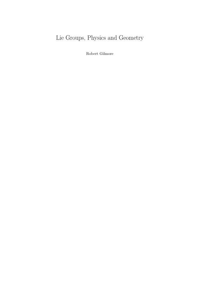 LIE GROUPS PHYSICS AND GEOMETRY PDF intelligence overview