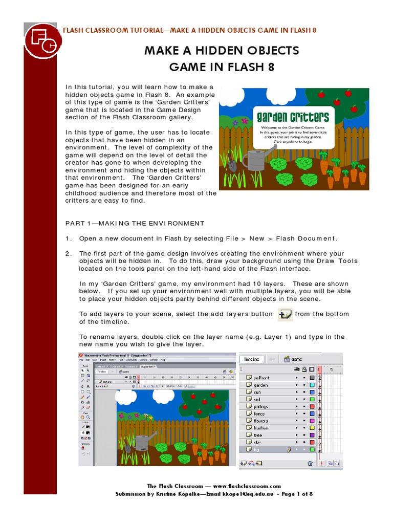 Create a Hidden Object Game in Flash 8 | PDF | Adobe Flash | Action Script