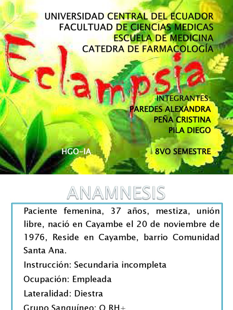 Caso Clinico Eclampsia Def Benzodiazepinas Parto