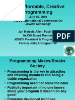 JGS Affordable, Creative Programming