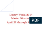 Disney World 2014 Master Itinerary