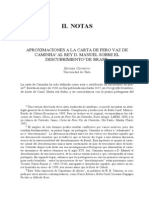 APROXIMACIONES A LA CARTA DE PERO VAZ DE CAMINHA AL REY D. MANUEL SOBRE EL DESCUBRIMIENTO DE BRASIL