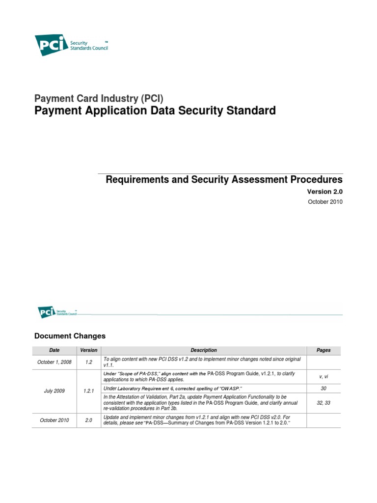 Payment Application Data Security Standard: Payment Card Industry (PCI ...