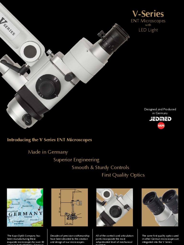 V-Series ENT Microscopes with LED Light | PDF | Lens (Optics) | Microscope