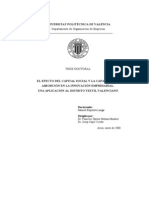 TD- 08 El Efecto Del Capitl Social y La Capacidad de Absocion en La Innovacion Empresarial Una Aplicacion Al Distrito Textil Valenciano