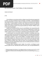 A SociologiA CulturAl e Seu Ensino