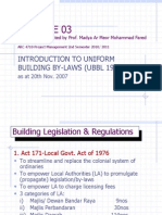 Introduction To Uniform Building By-Laws (Ubbl 1984) : As at 20th Nov. 2007