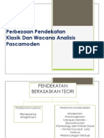 Perbezaan Pendekatan Klasik Dan Wacana Analisis Pascamoden