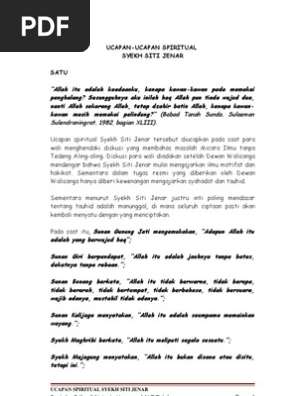 Ucapan Spiritual Syekh Siti Jenar Pdf