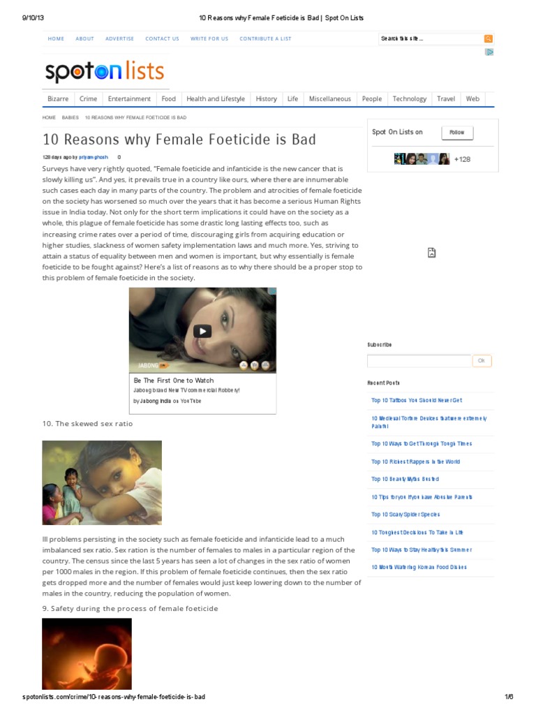 female foeticide reasons