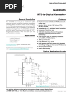 MAX31865 RTD-to-Digital Converter: General Description Features