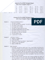 Answers For Pra UPSR Peringkat Negeri 2013 Year 6 English (Paper 1)