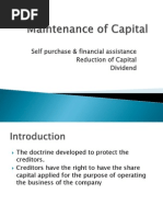 Maintenance of Capital