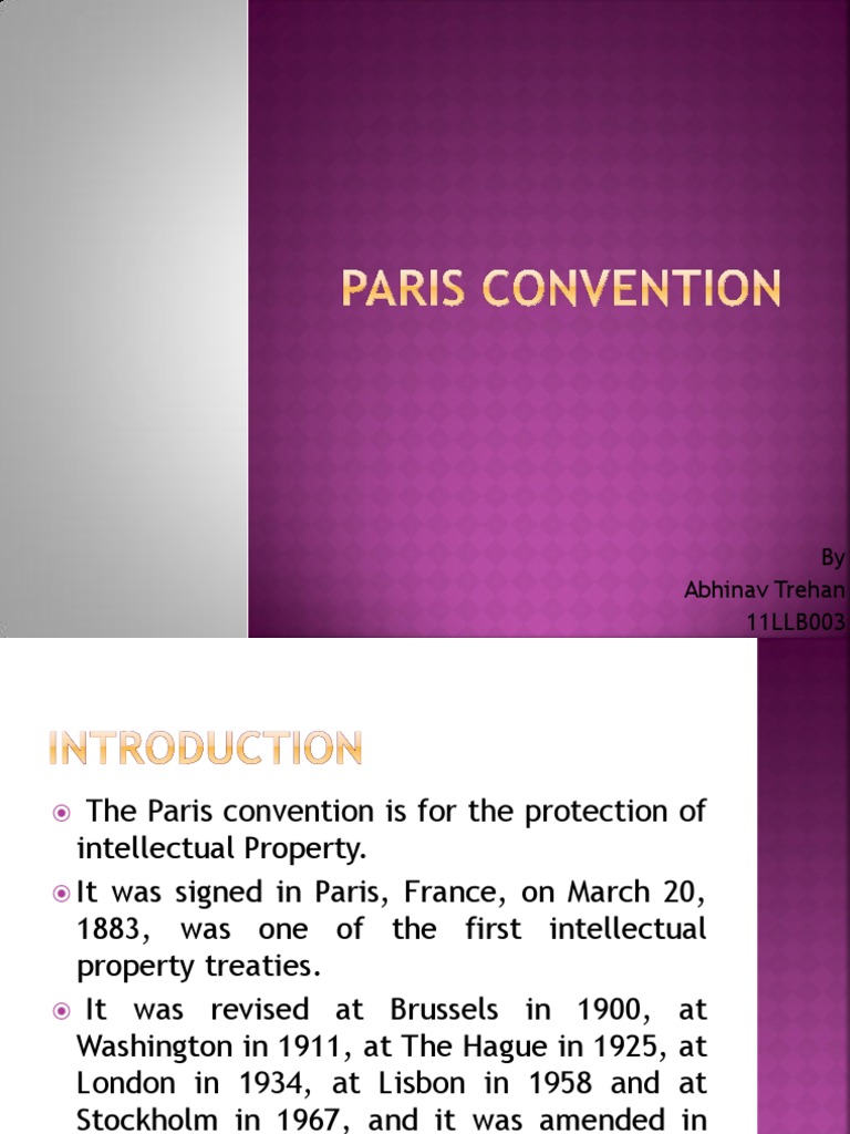 Trademark Office In Paris Convention preview