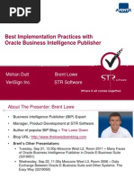 Best Implementation Practices With BI Publisher