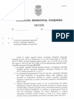 3. Aprobarea Raportului Privind Executarea Bugetului Municipal Chisinau Pe Anul 2012