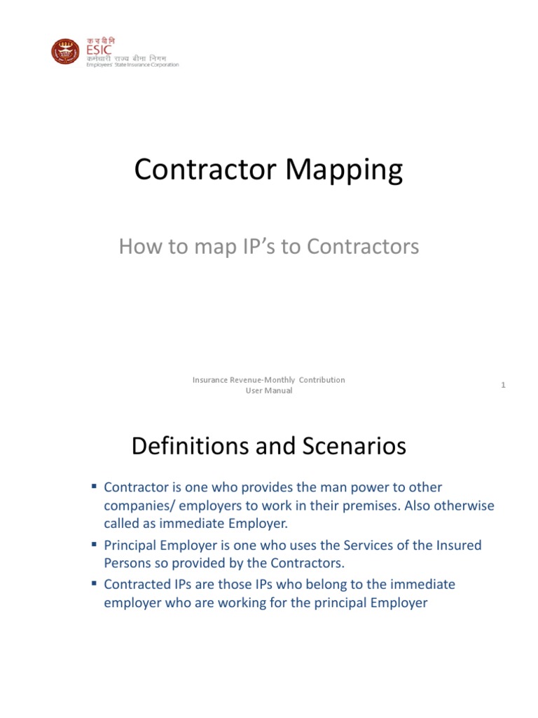 Contractor Mapping for ESI Compliance | PDF | Password | Employment