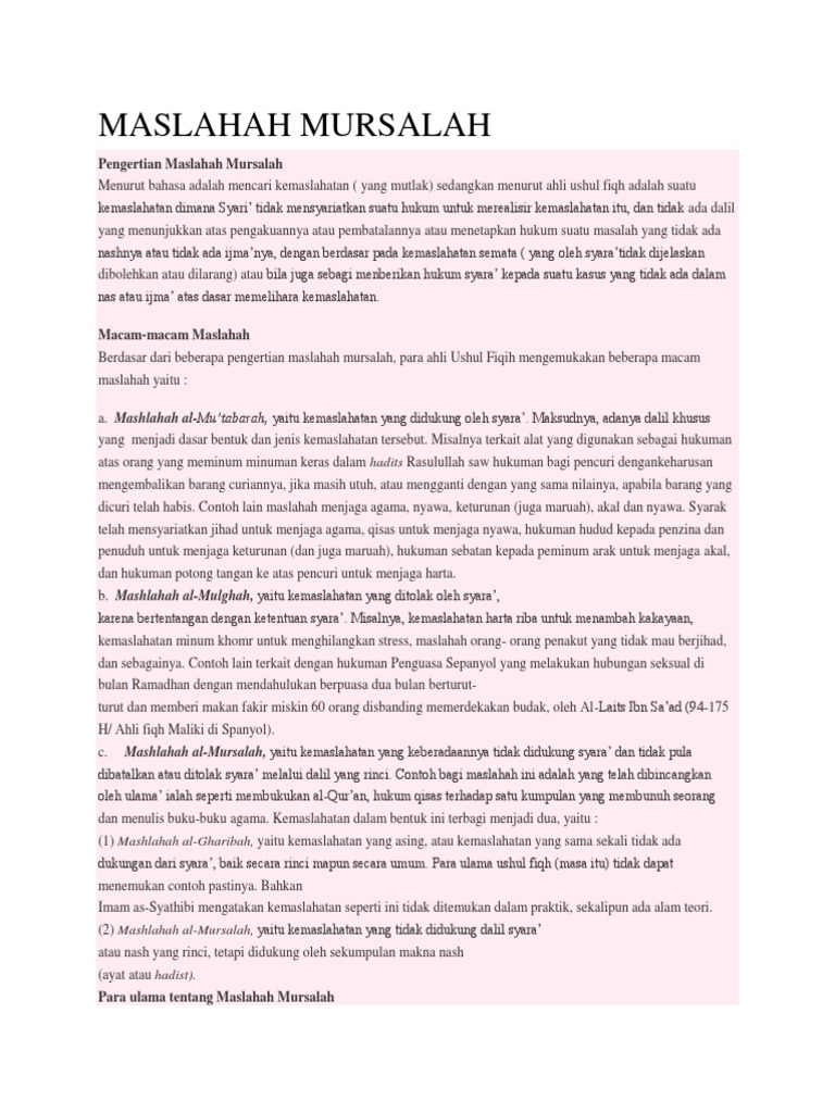 Maslahah Mursalah 2 Pdf