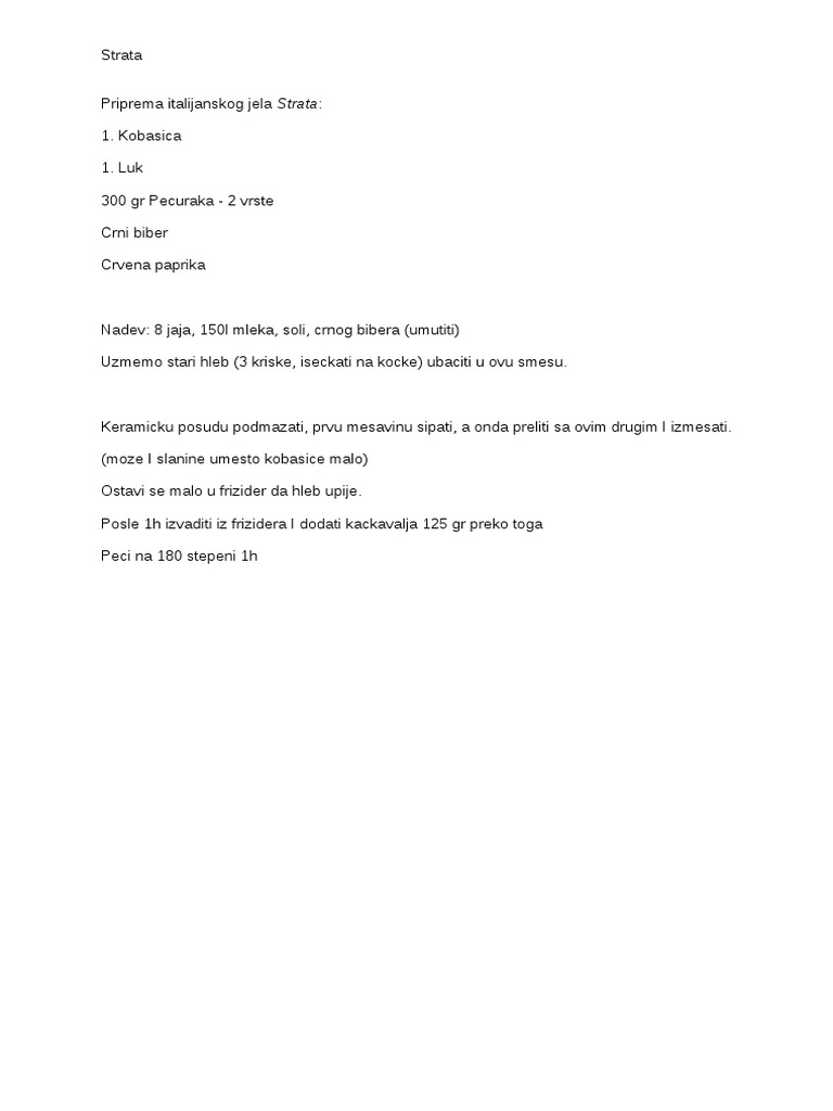 Italijanski Recepti | PDF