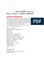 2000-2001 Honda Cr250r Service Repair Manual Instant Download