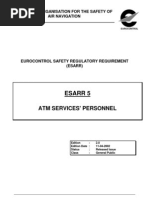 ESARR5 Safety Regulatory Requirement For ATM Services Personnel