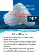 Pengolahan & Pemanfaatan Mineral Kuarsa Dalam Industri