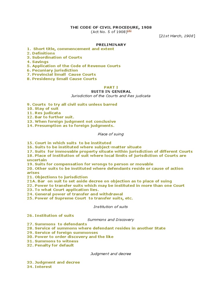 The Code of Civil Procedure | PDF | Government | Civil Procedure