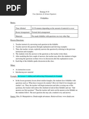 strategy 19 foldables