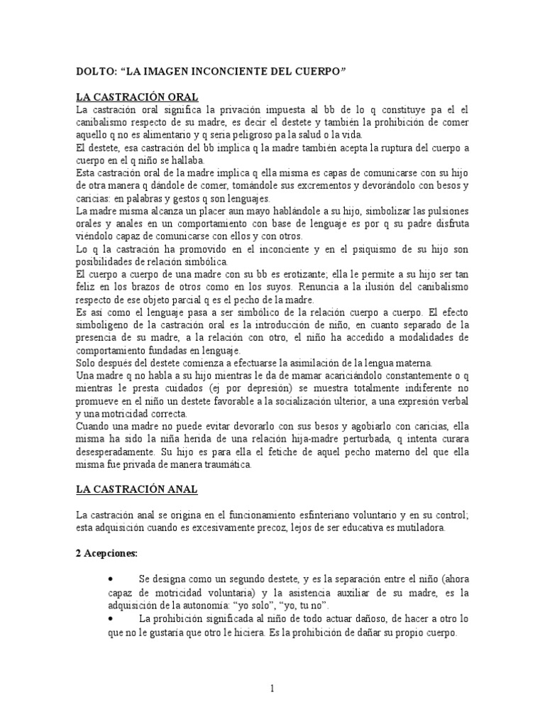 DOLTO - La Imagen Inconciente Del Cuerpo | PDF | Conceptos psicologicos