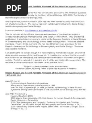 Names Social Biology Eugenics Human