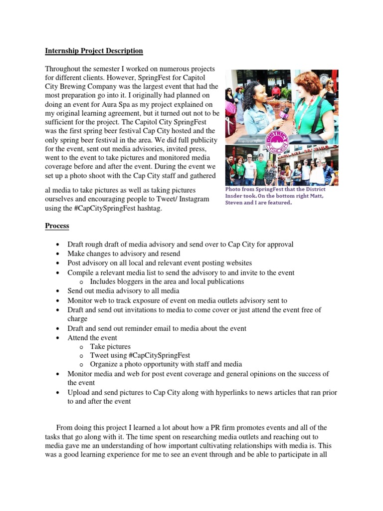 Internship Project Description | PDF