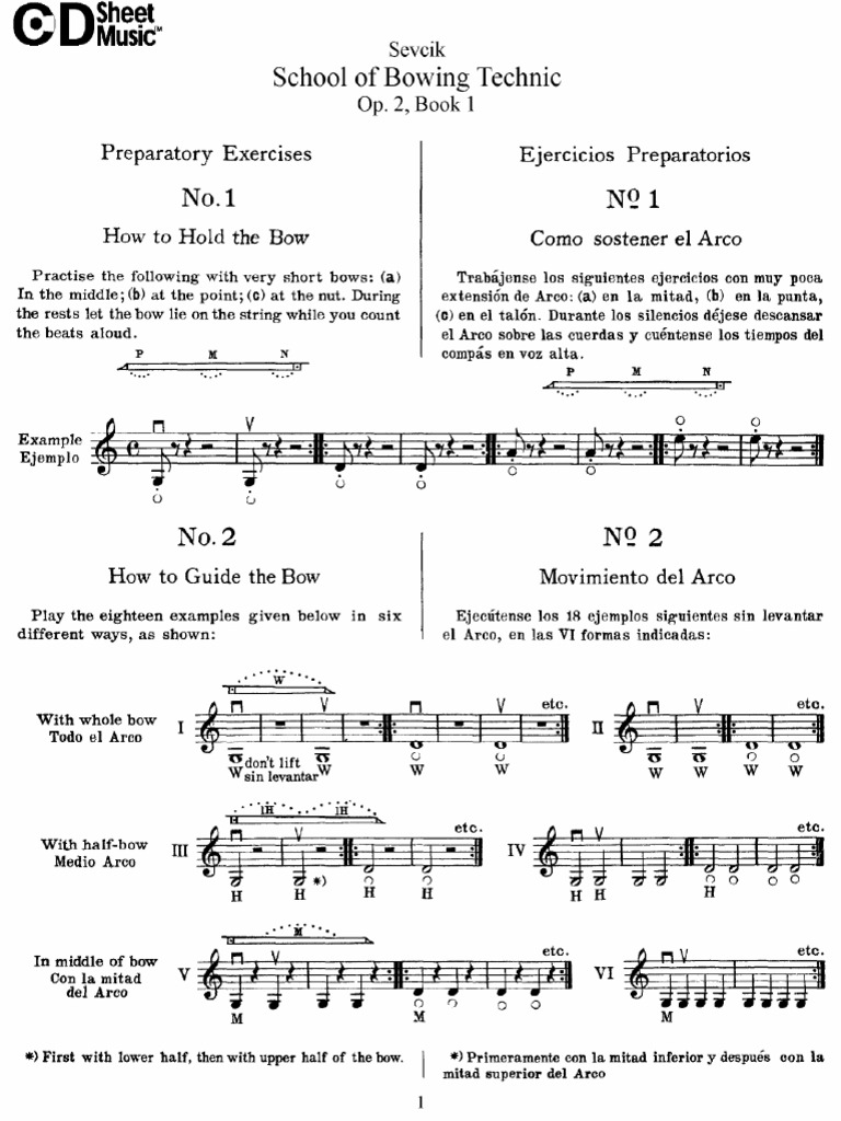 Sevcik - School of Bowing Technique Book 1 PDF | PDF