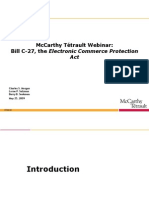 Mccarthy Tétrault Webinar: Bill C-27, The Electronic Commerce Protection