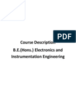 BITS Pilani ENI E&I BE-EIE Courses Description PDF