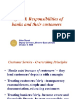 Rights & Responsibilities of banks and their customers